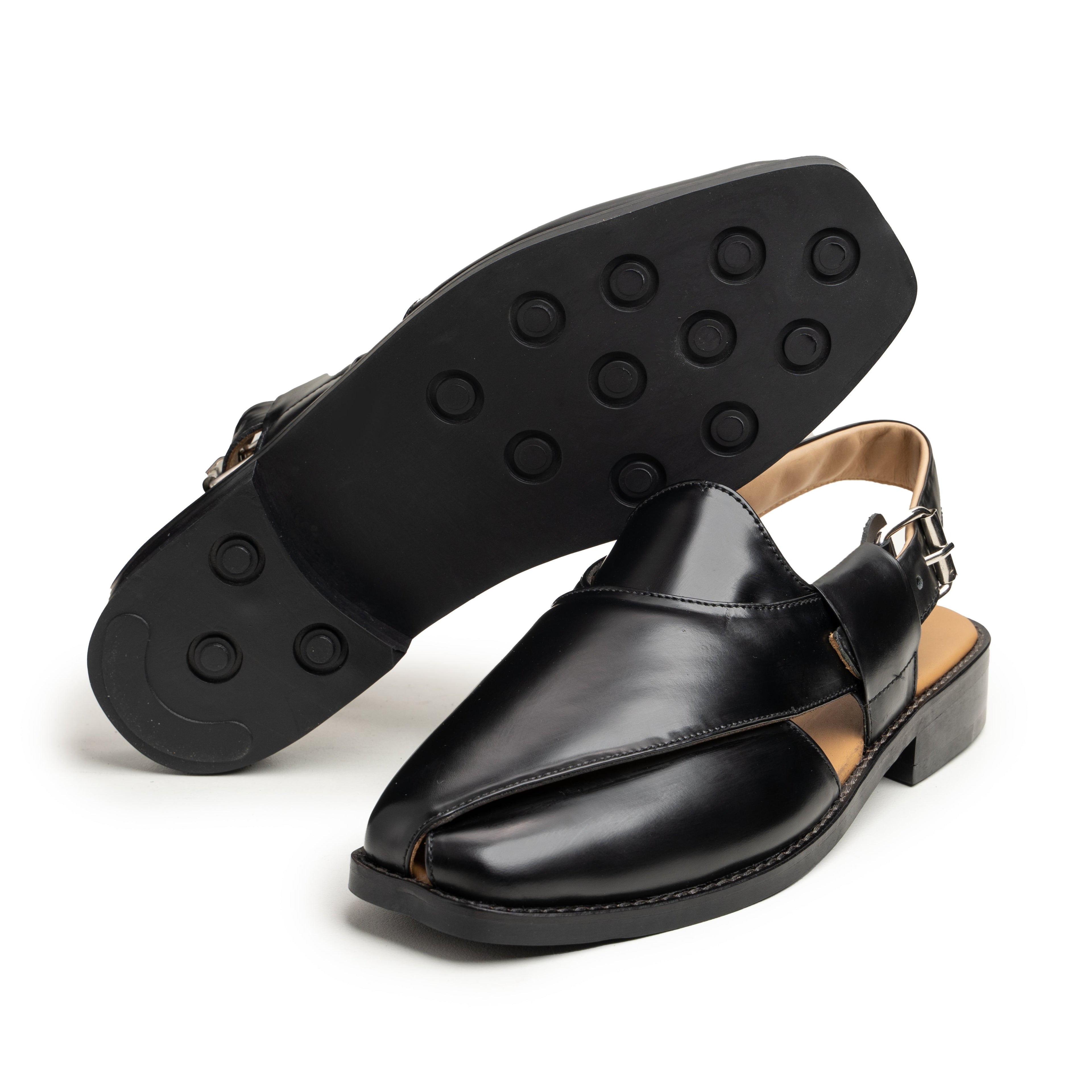 Peshawari Chappal Black